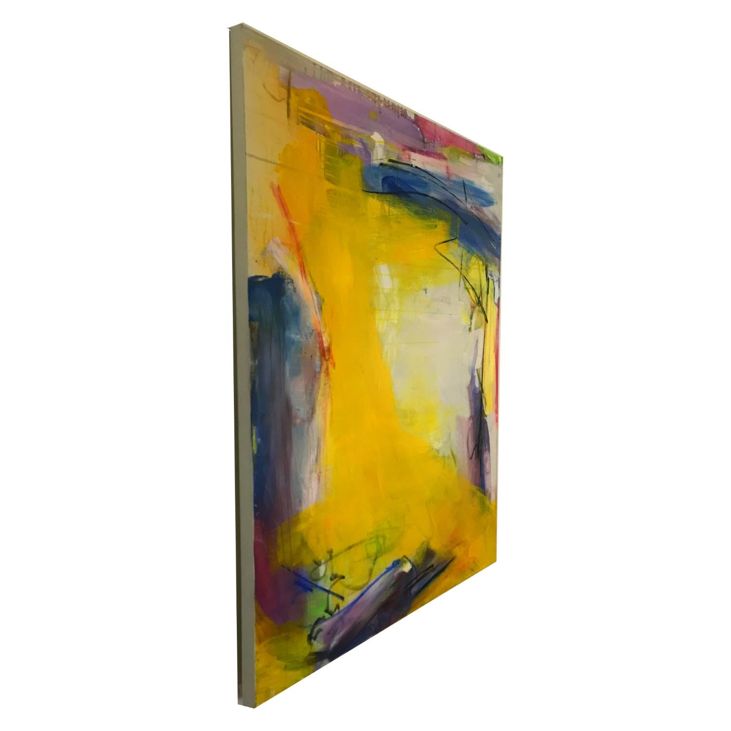 Untitled Yellow - original abstract painting by Bridgette Duran For Sale 1