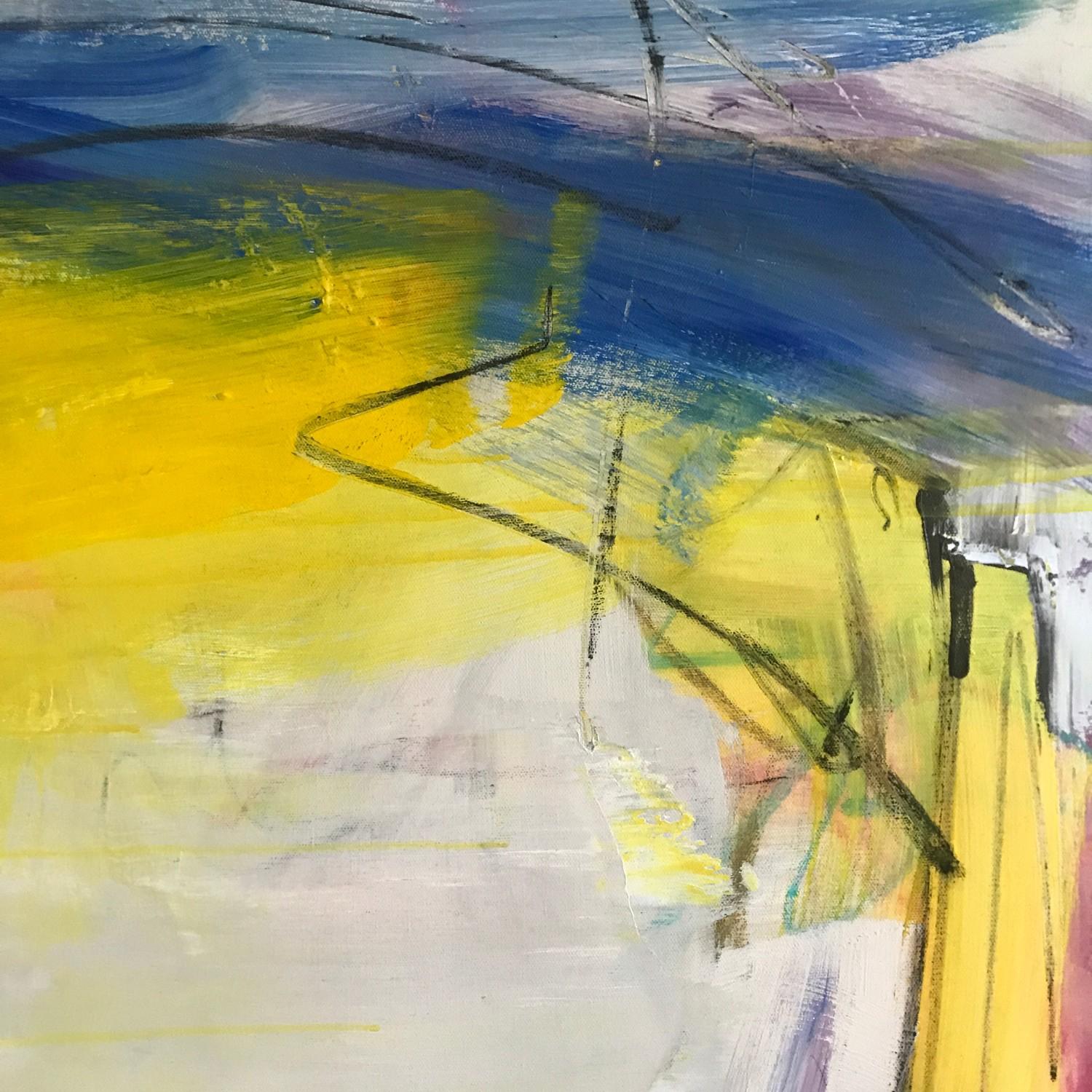 Untitled Yellow - original abstract painting by Bridgette Duran For Sale 3