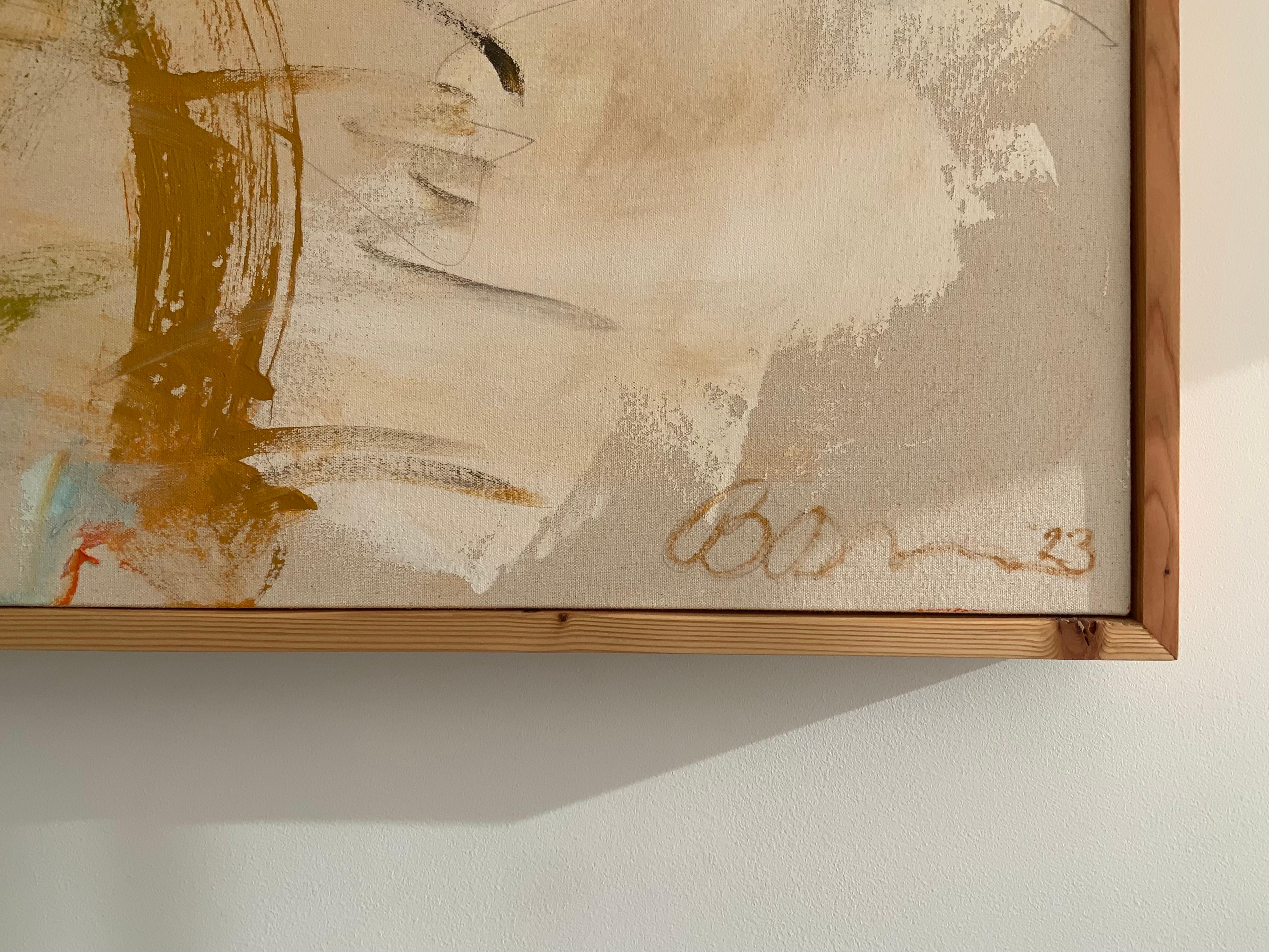 Ausdrucksstarke impressionistische Pinselführung einer Naturszene. Dieses Werk gehört zu einer neuen Serie von Naturbildern aus Bridgettes vielseitigem Malereiarsenal. Ihre abstrakten Arbeiten sind Mikrostudien zu den Farben ihrer gegenständlichen