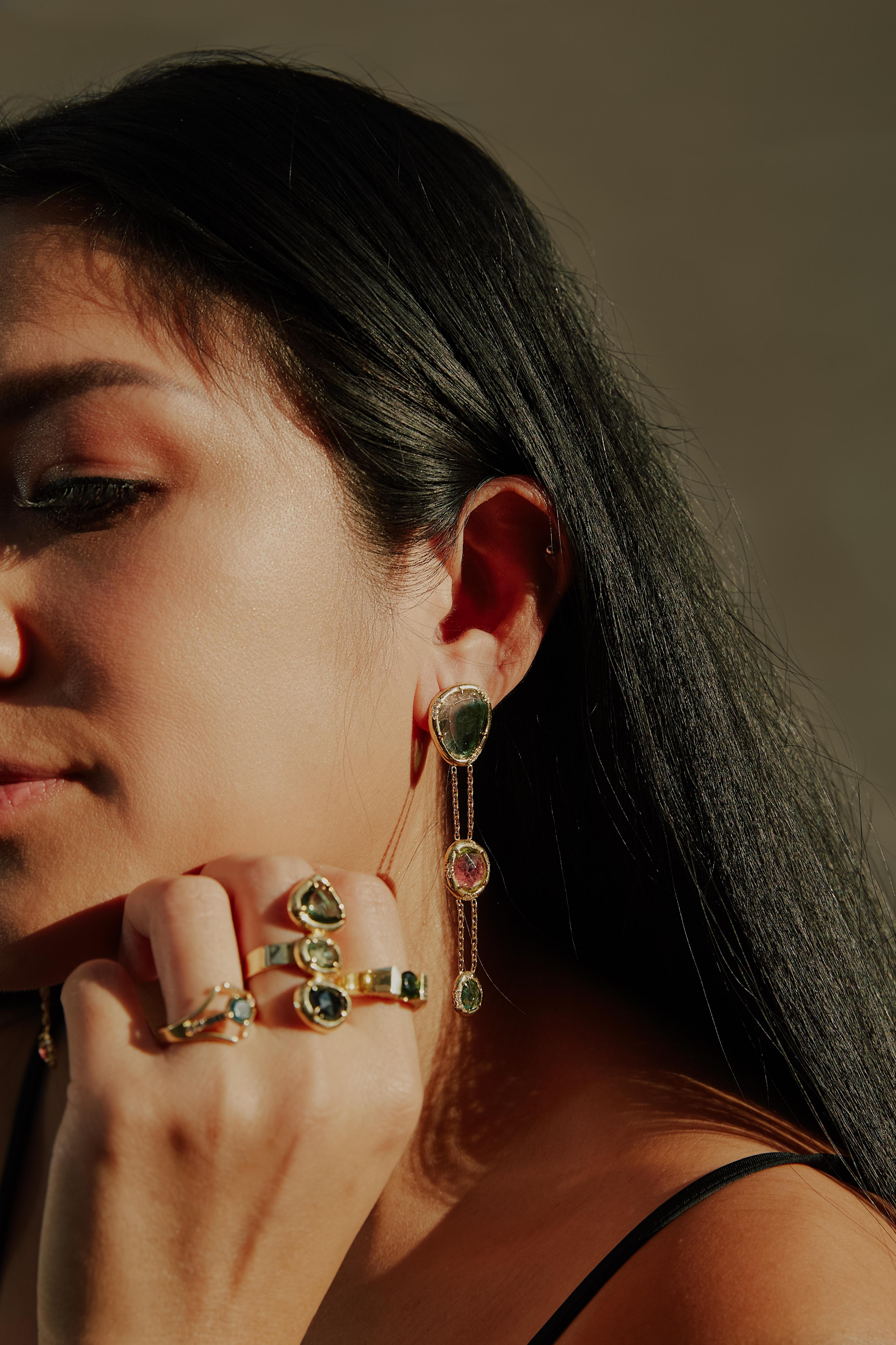 Rose Cut Bridgette Earrings For Sale