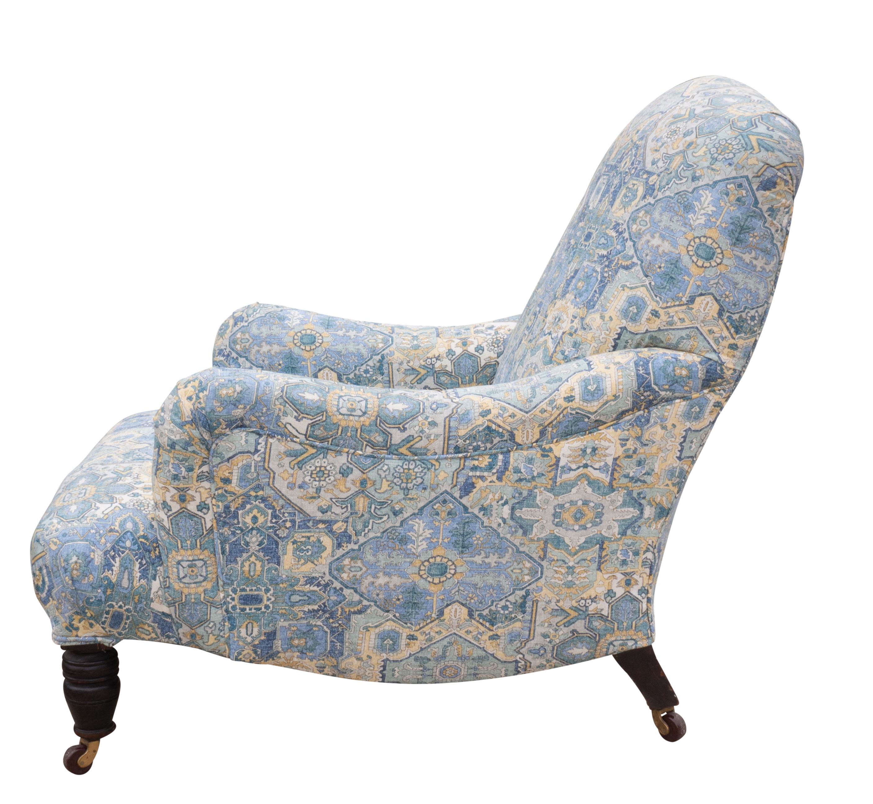 English Bridgewater Style Upholstered Armchair For Sale