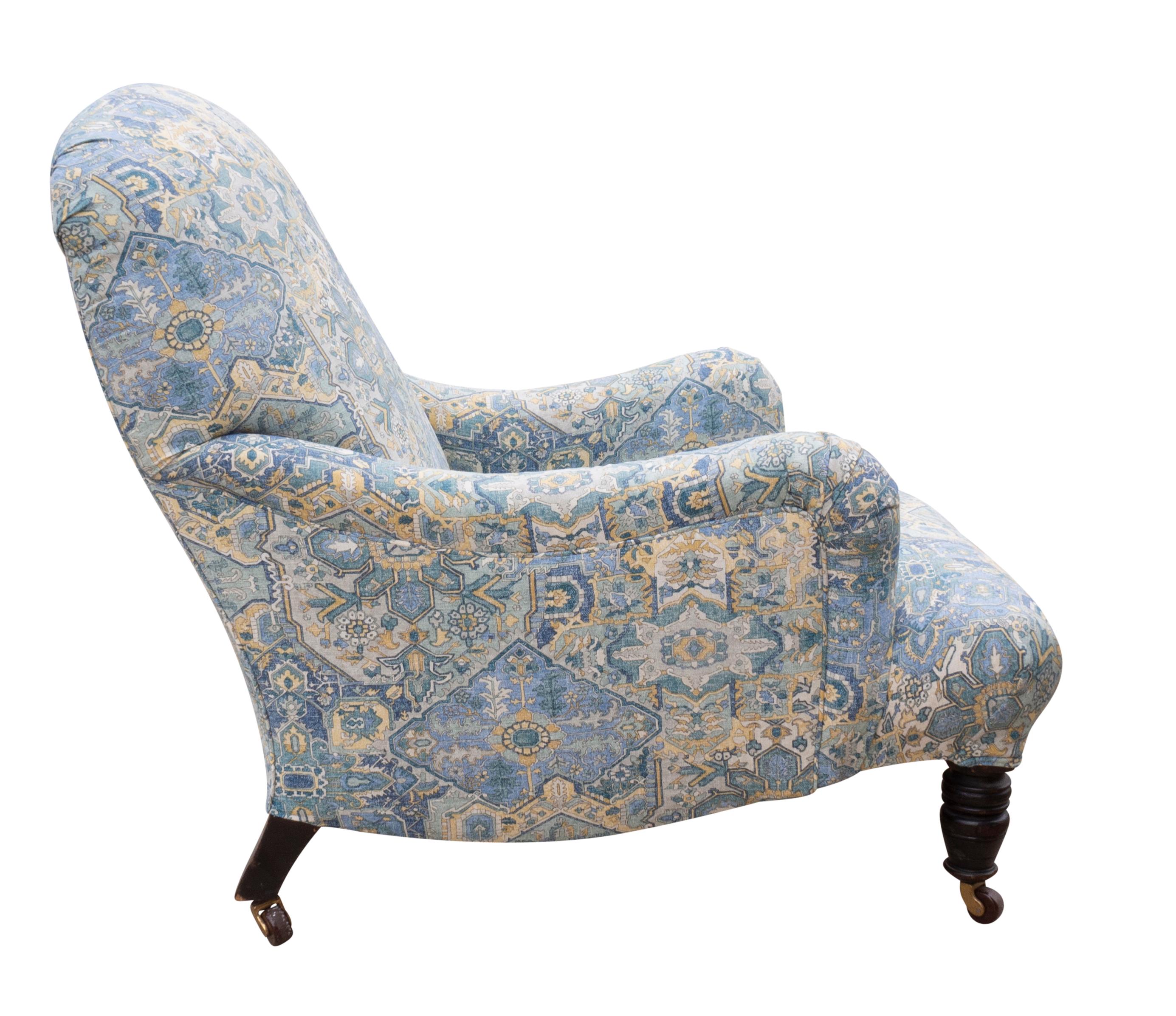 19th Century Bridgewater Style Upholstered Armchair For Sale