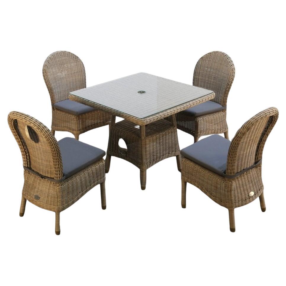 Bridgman Rattan Kensington Outdoor Dining Table & Dining Chair Set