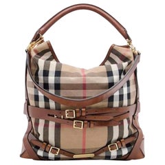 Large Bridle House Check Hobo Bag