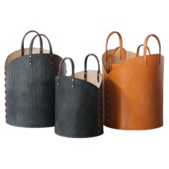 Bridle Leather Log Basket, Large