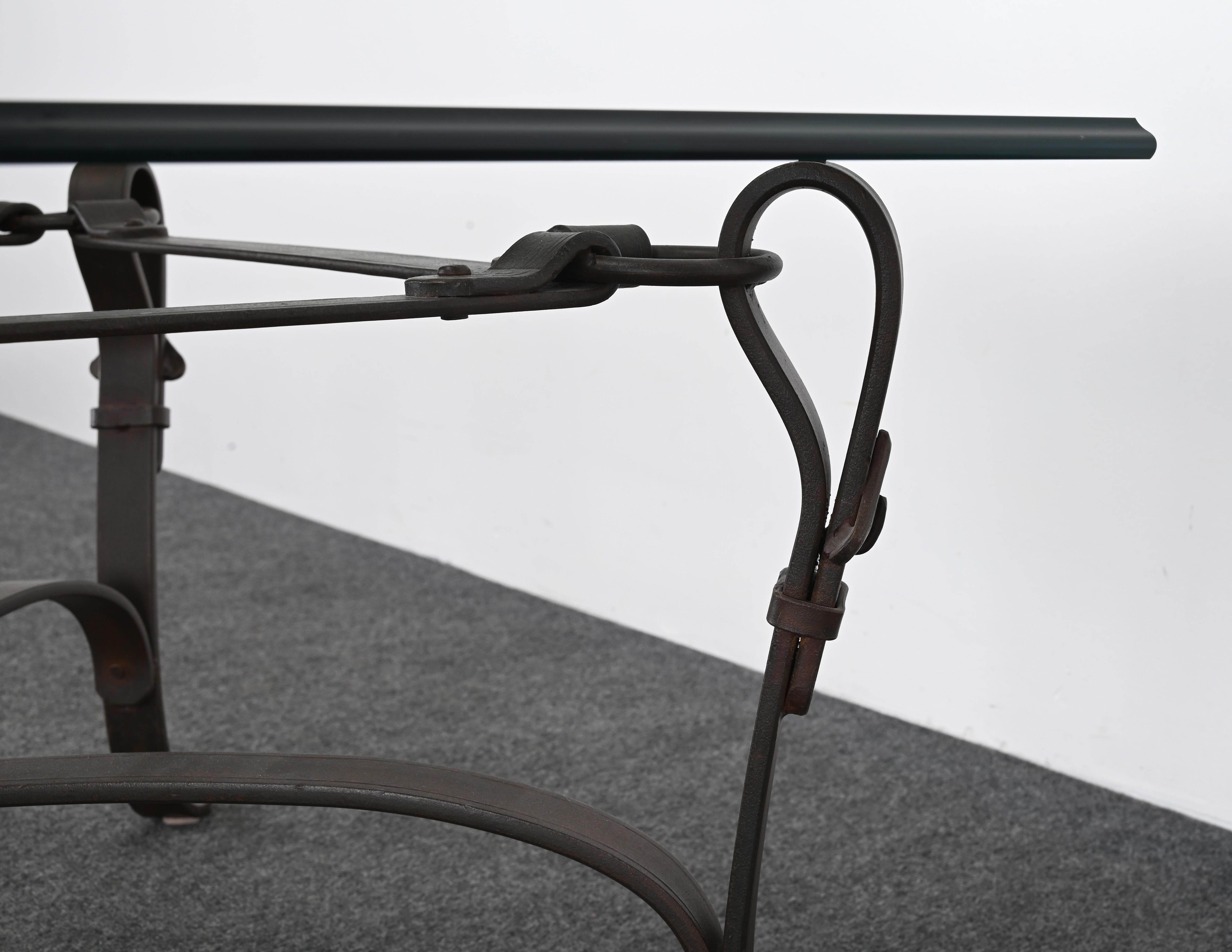 Bridle Strap Coffee Table in the Manner of Hermes, 20th Century For Sale 8