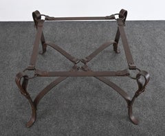 Table basse à courroie de cheval à la manière d'Hermès, 20e siècle