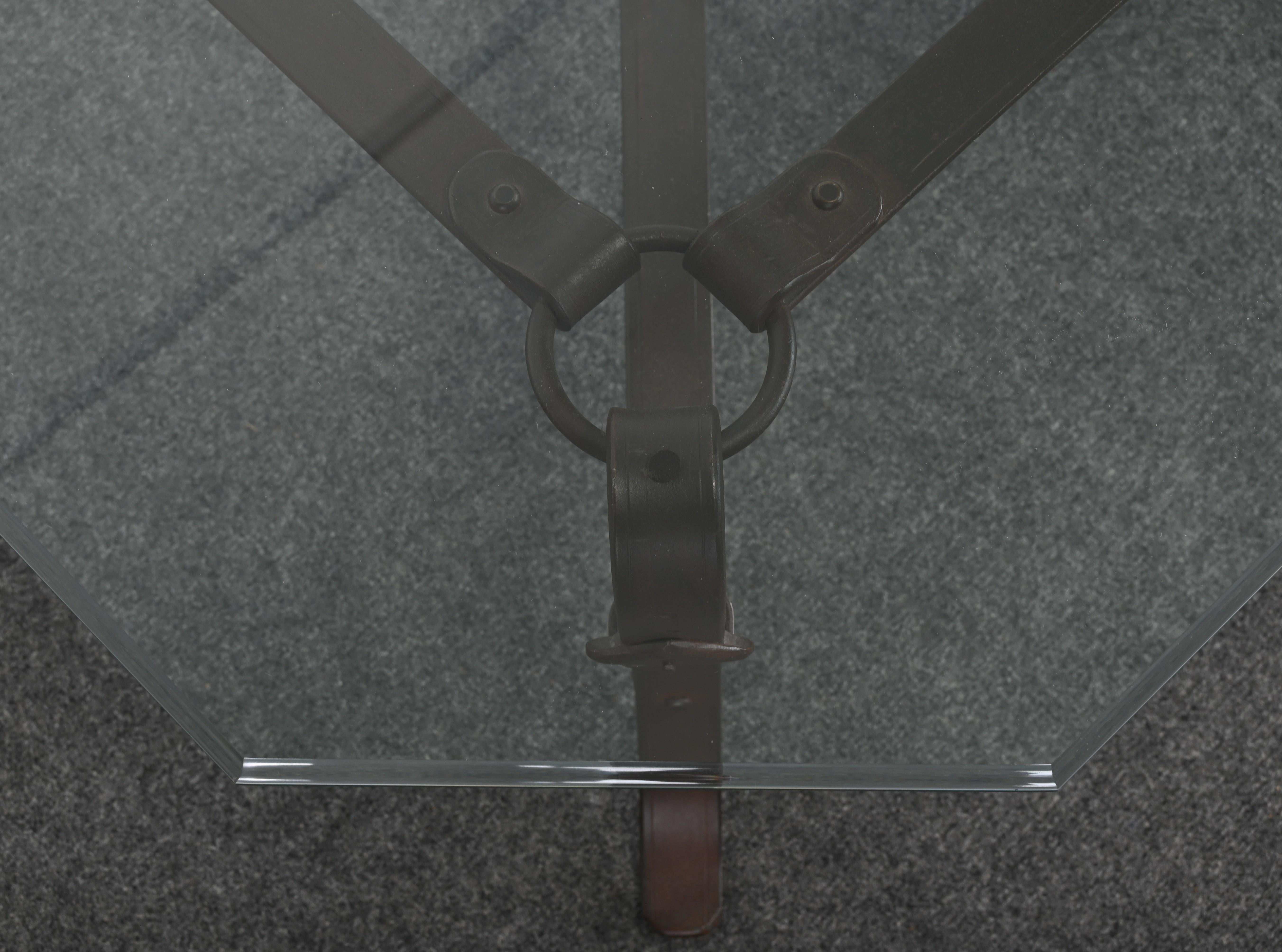 Bridle Strap Coffee Table in the Manner of Hermes, 20th Century For Sale 4