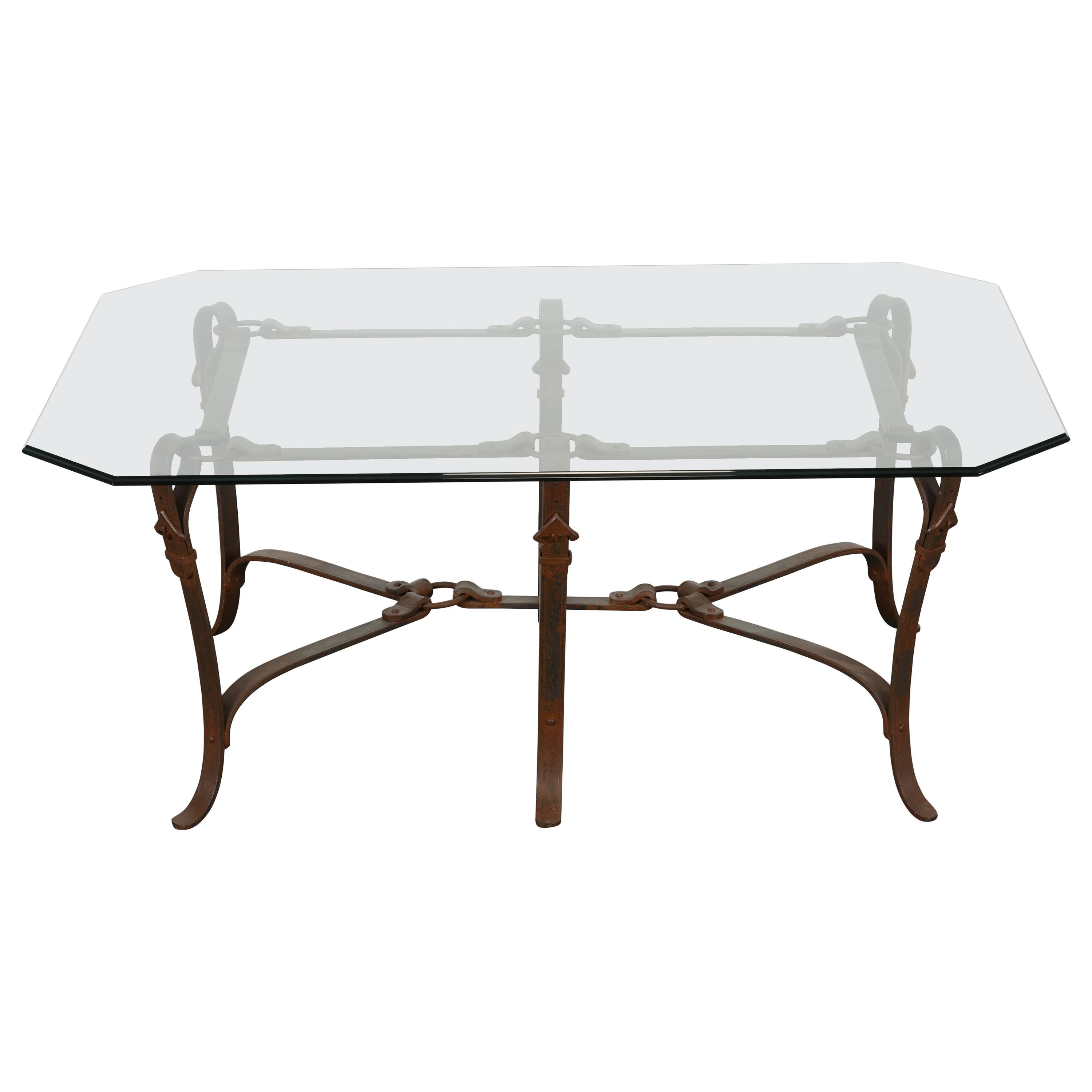Bridle Strap Coffee Table in the Manner of Hermes, 20th Century