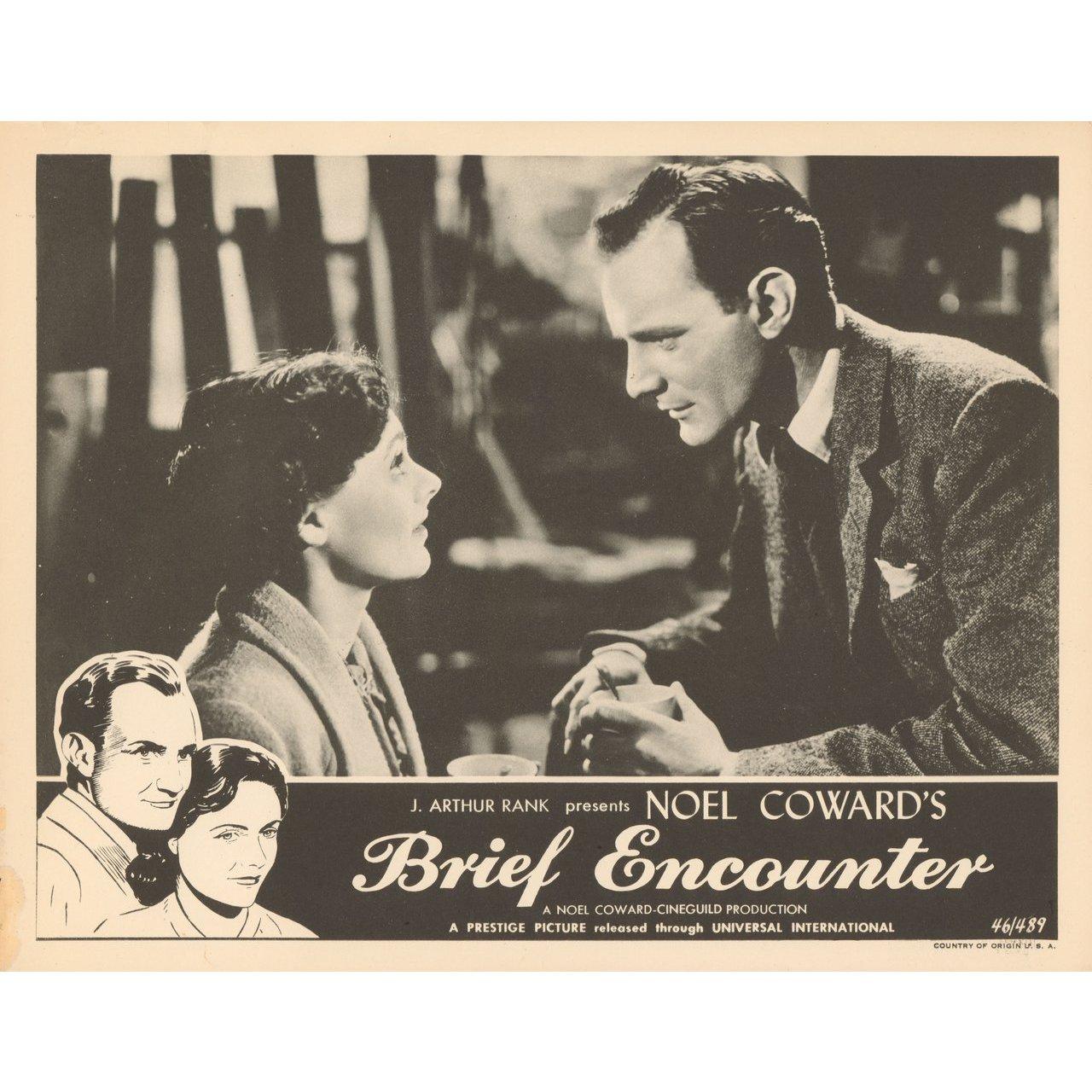 Original 1946 U.S. scene card for the film Brief Encounter directed by David Lean with Celia Johnson / Trevor Howard / Stanley Holloway / Joyce Carey. Very good-fine condition. Please note: the size is stated in inches and the actual size can vary