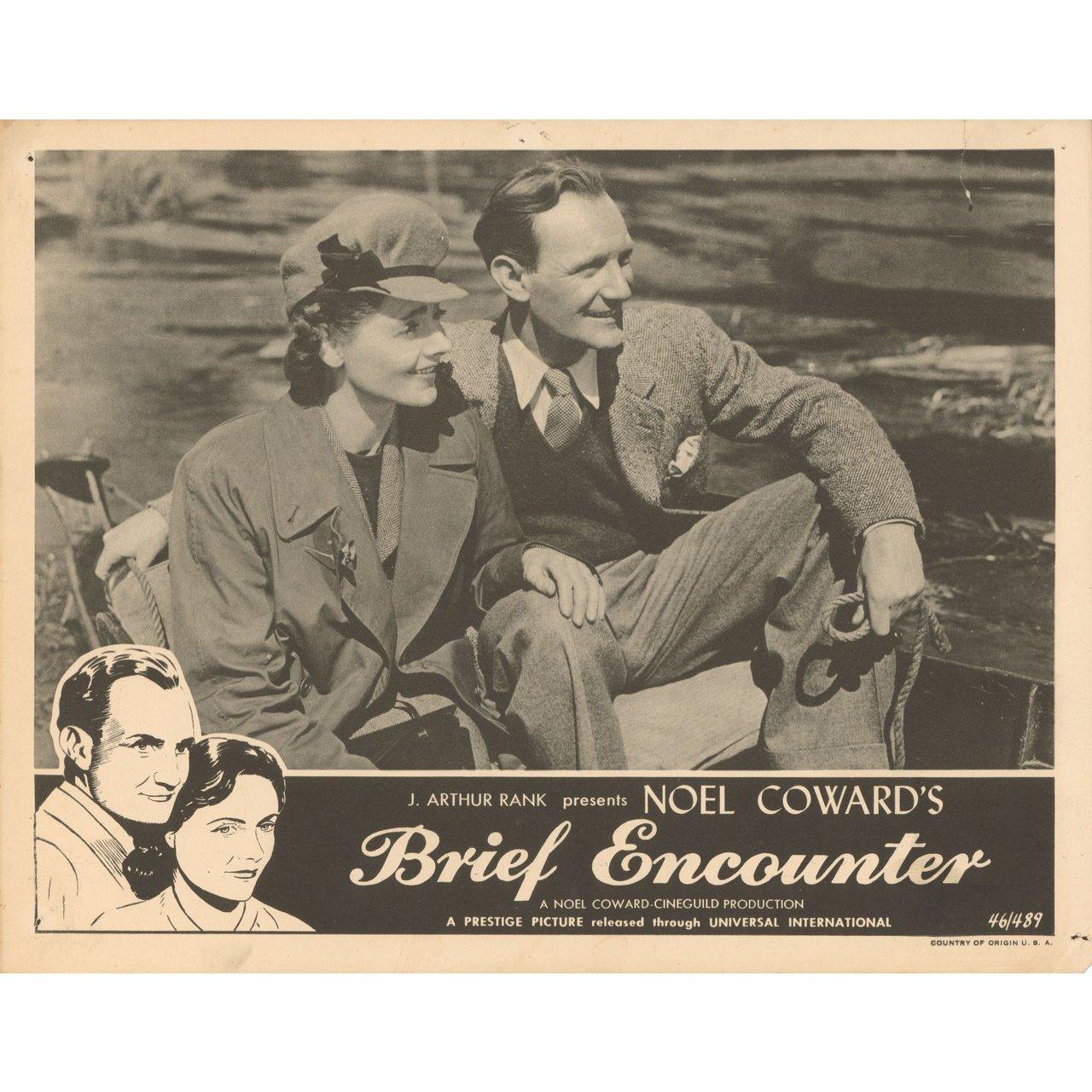 Original 1946 U.S. scene card for the film Brief Encounter directed by David Lean with Celia Johnson / Trevor Howard / Stanley Holloway / Joyce Carey. Very Good-Fine condition. Please note: the size is stated in inches and the actual size can vary