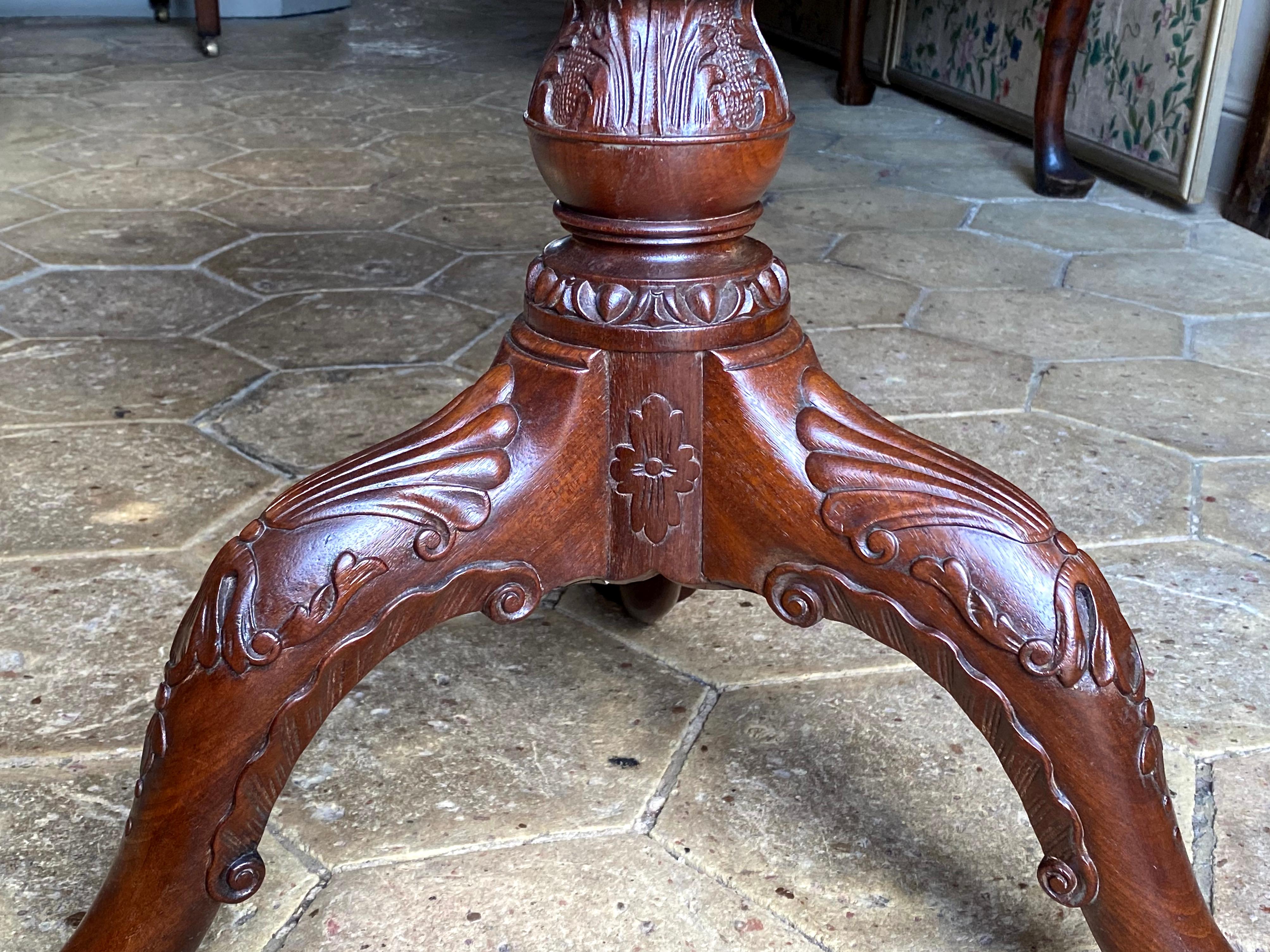 Rare Fine 18th Century China Trade Carved Padouk Tripod For Sale 3