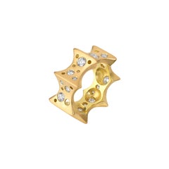 Brielle Crown Sculptural 18K Gold Ring with Diamonds by Aneta Zae