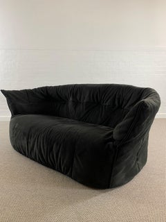Brigantin Loveseat Sofa in Schwarz von Michel Ducaroy:: Ligne Roset:: Frankreich:: 1970er Jahre