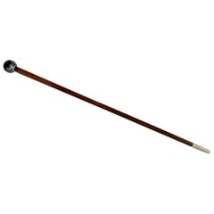 Brigg & Sons Walking Stick Cane Blue John Pommel 9-Carat Gold Collar, London