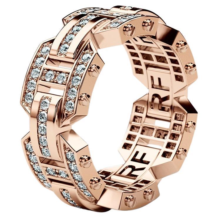 BRIGGS 14k Rose Gold Ring with 1.00ct Diamonds For Sale