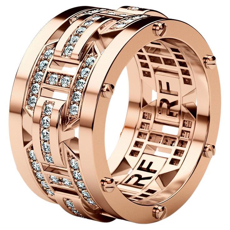 BRIGGS 14k Roségold Ring mit 1,00 Karat Diamanten - Breite Version