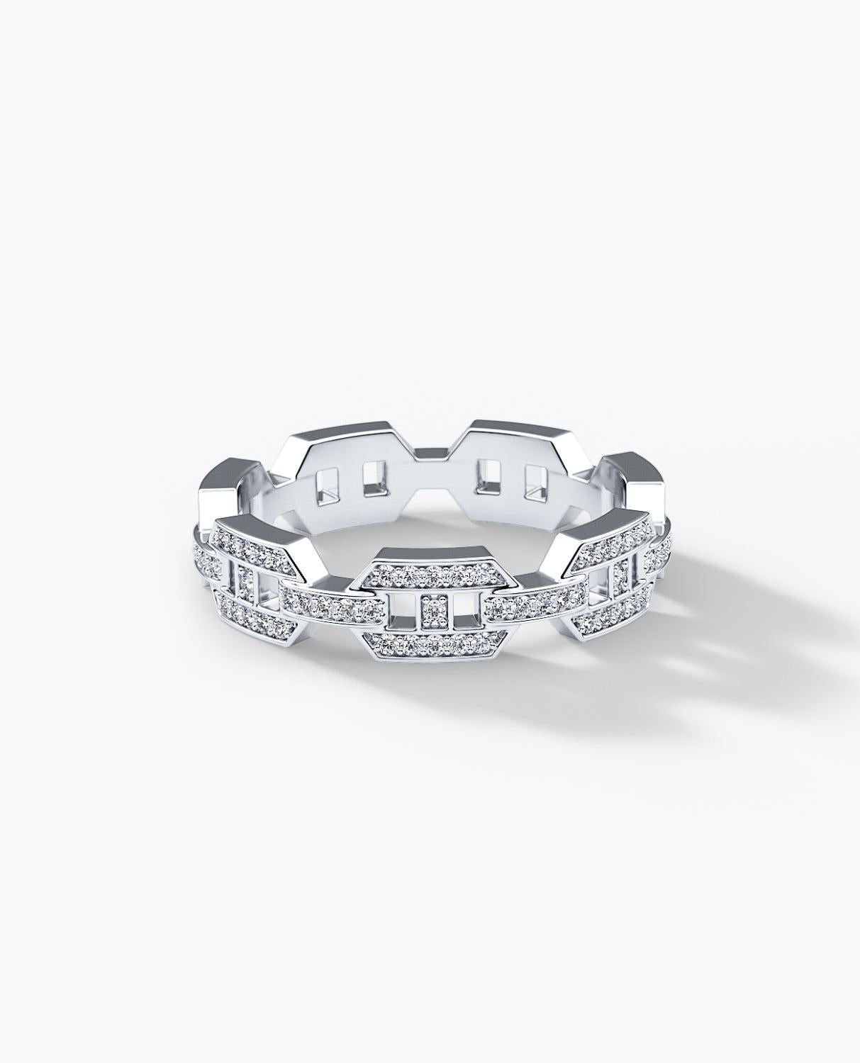 Contemporary BRIGGS 14k White Gold Ring with 0.24ct Diamonds For Sale