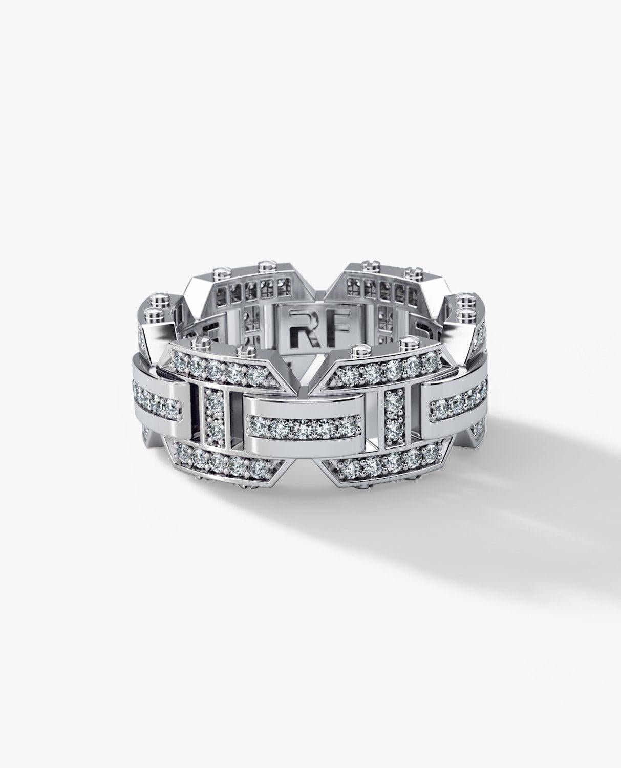 Contemporary BRIGGS 14k White Gold Ring with 1.00ct Diamonds For Sale