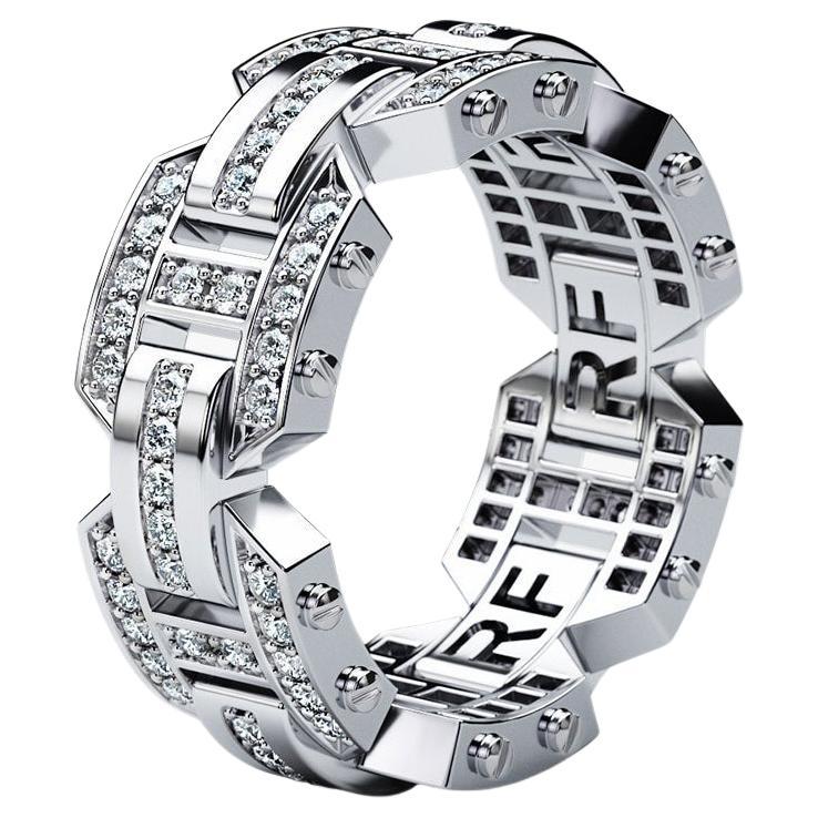 BRIGGS 14k White Gold Ring with 1.00ct Diamonds For Sale