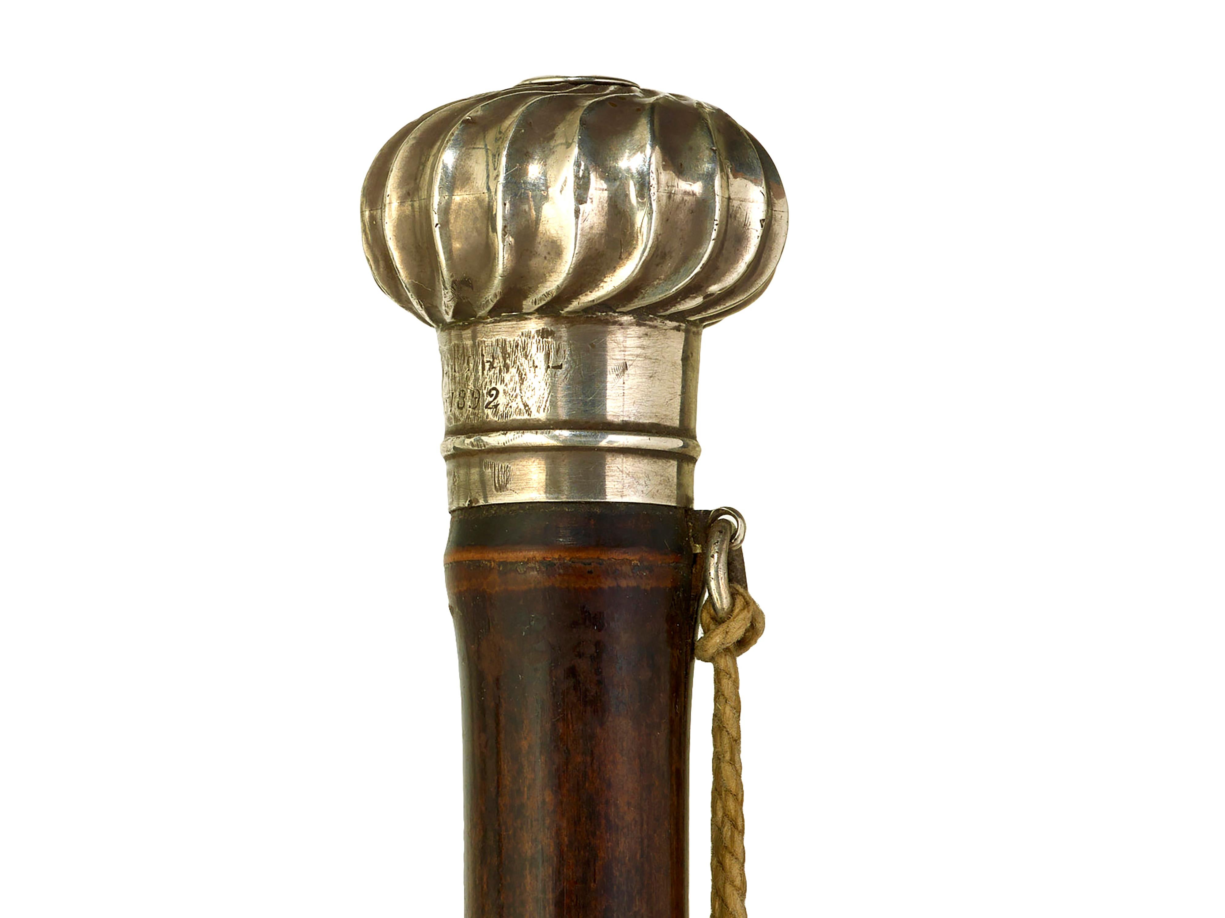 Victorian Briggs Patent walking cane with pencil For Sale