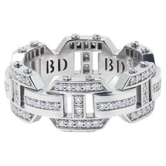 Briggs Platinum Ring with 1.00 Carat Diamonds with Initials