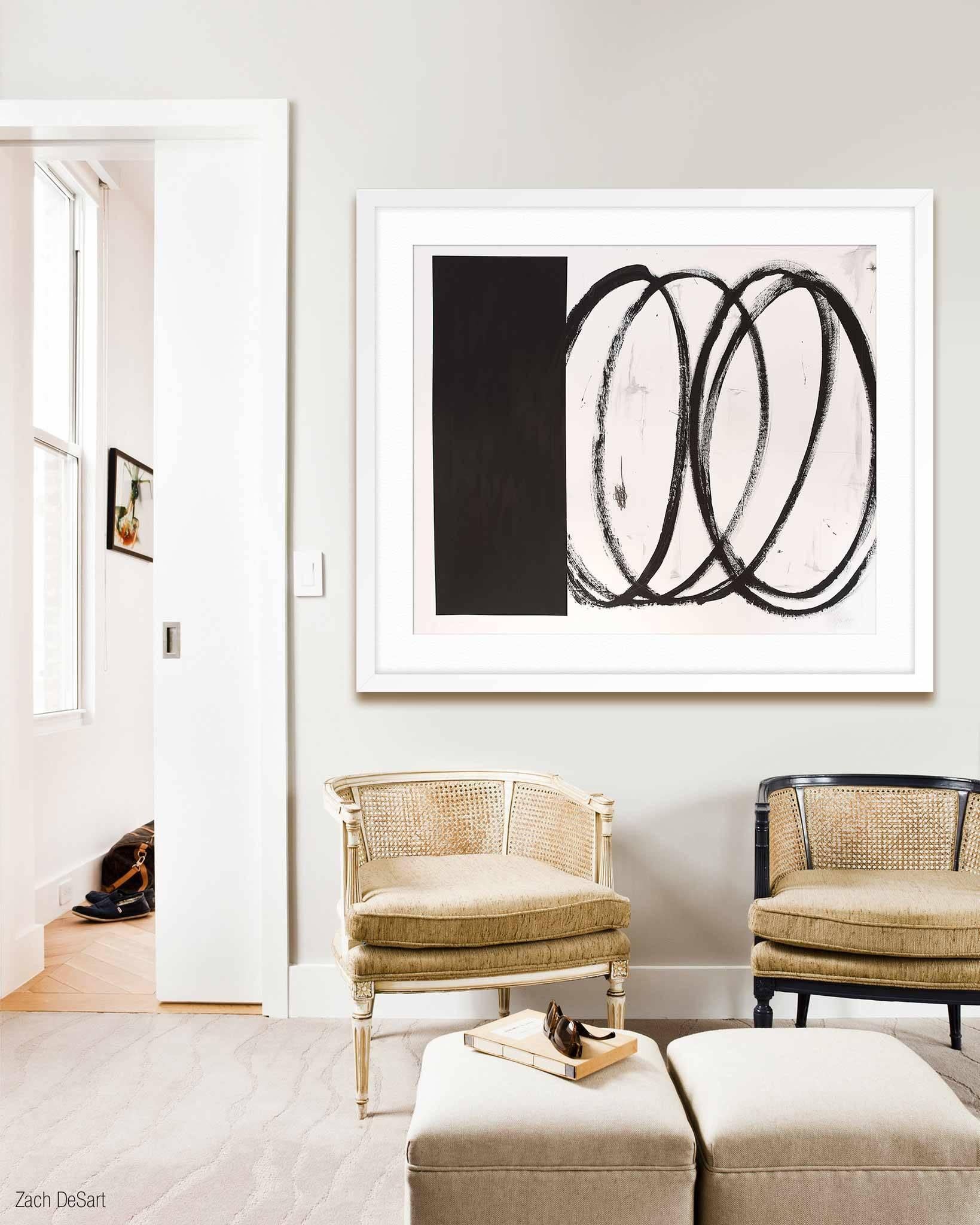 Black Square With Swirls - Print by Briggs Solomon