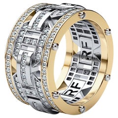 BRIGGS Zweifarbiger Ring aus 14k Gelb- und Weißgold mit 2,10ct Diamanten - breite Version