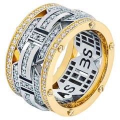 Briggs Two-Tone Gold Ring with 2.10 Carat Diamonds with Initials
