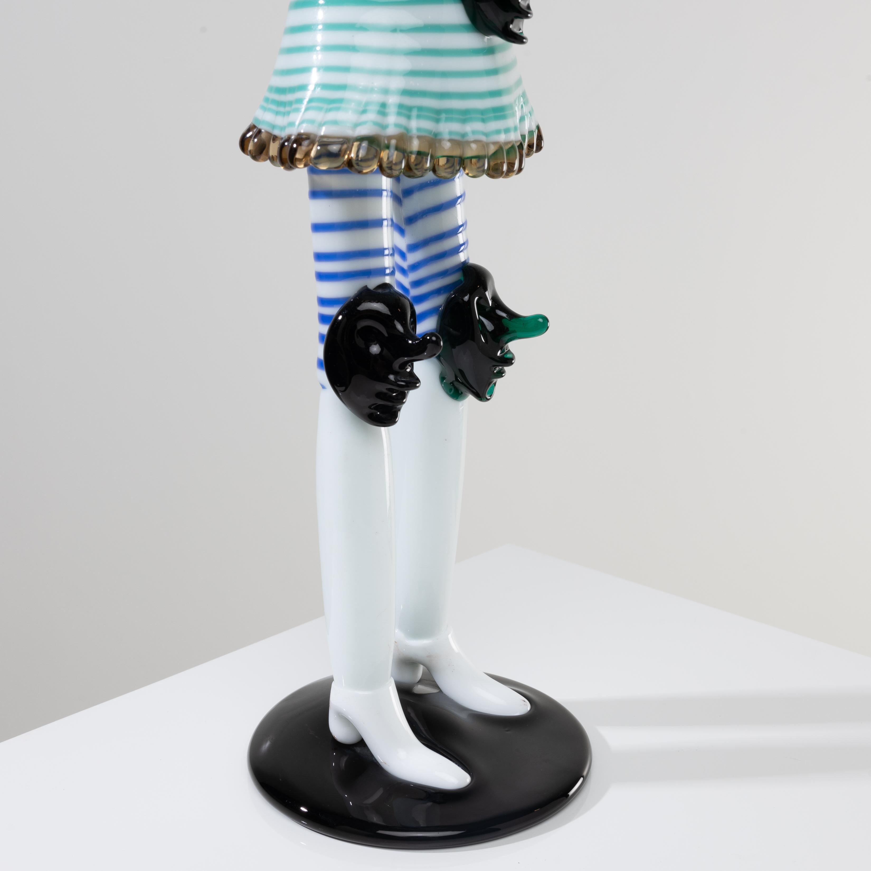 Brighella Estatuilla monumental de cristal de Murano de Fulvio Bianconi en venta 1