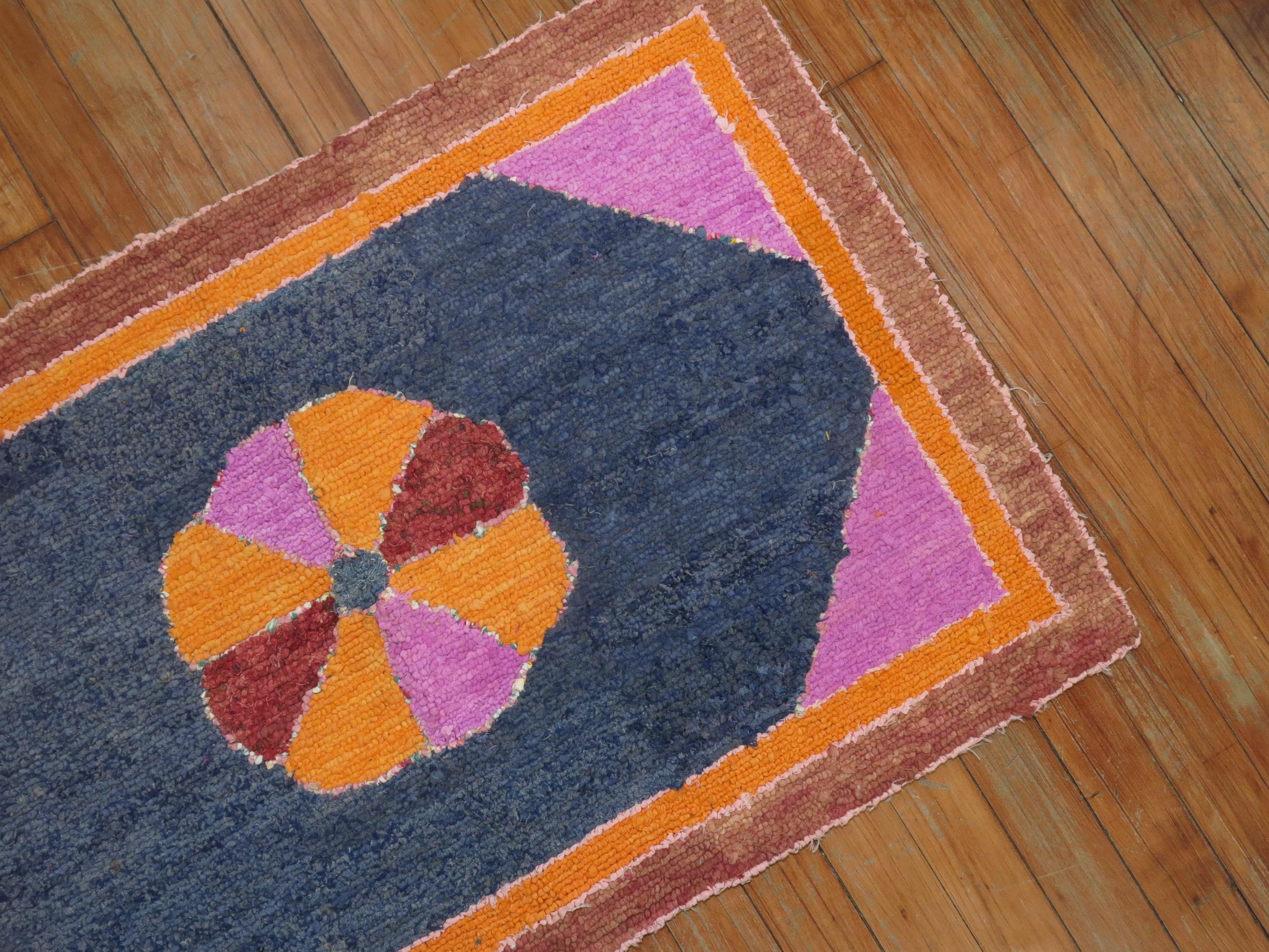 Country Bright American Hooked Rug