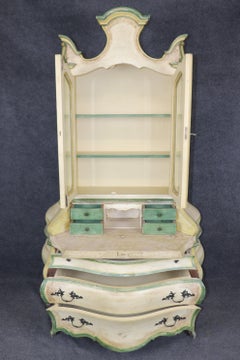 Bright and Beautiful Italian-Made Rococo Paint Decorated Secretary Desk