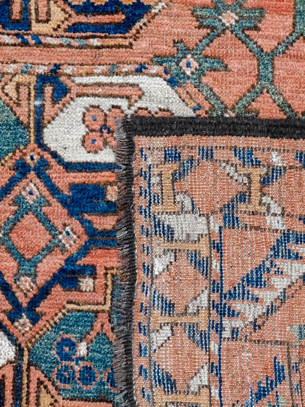 Tapis persan antique Ersari, noué à la main, aux couleurs vives et brillantes, en laine, 7' x 9' en vente 4