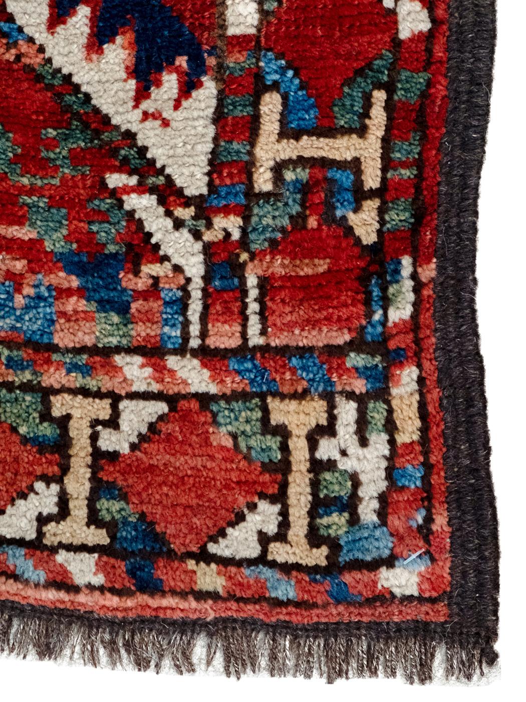 Tapis persan antique Ersari, noué à la main, aux couleurs vives et brillantes, en laine, 7' x 9' en vente 1
