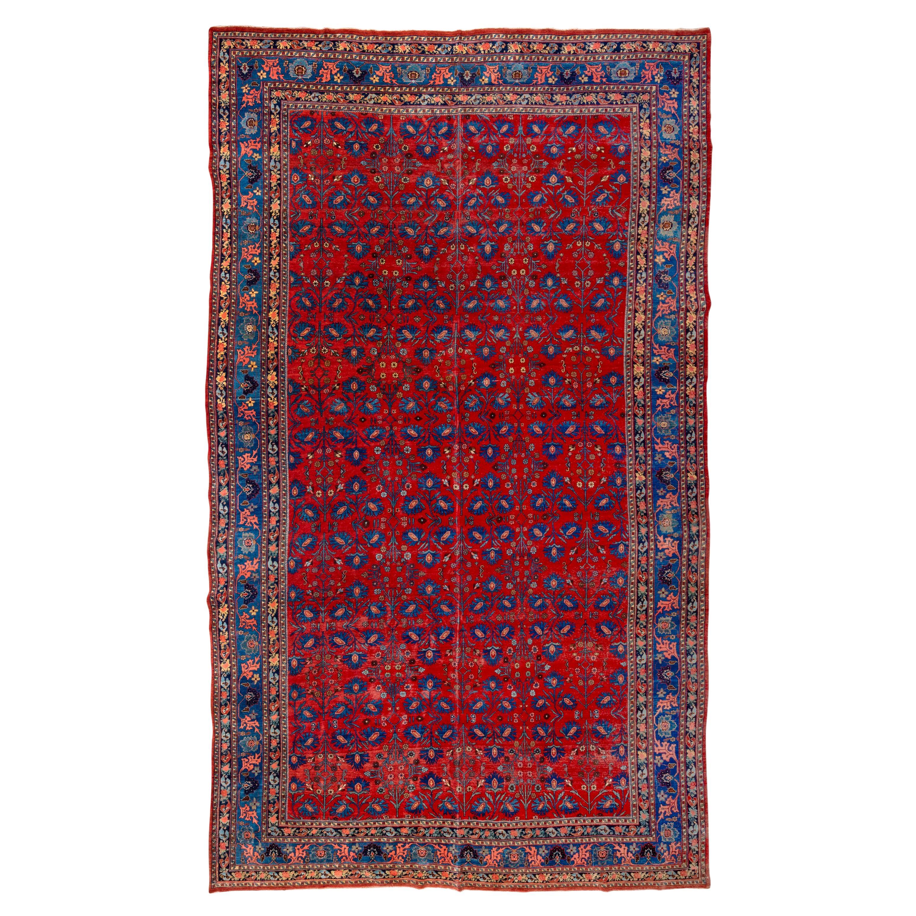Bright Antique Persian Bidjar Carpet, circa 1900s For Sale