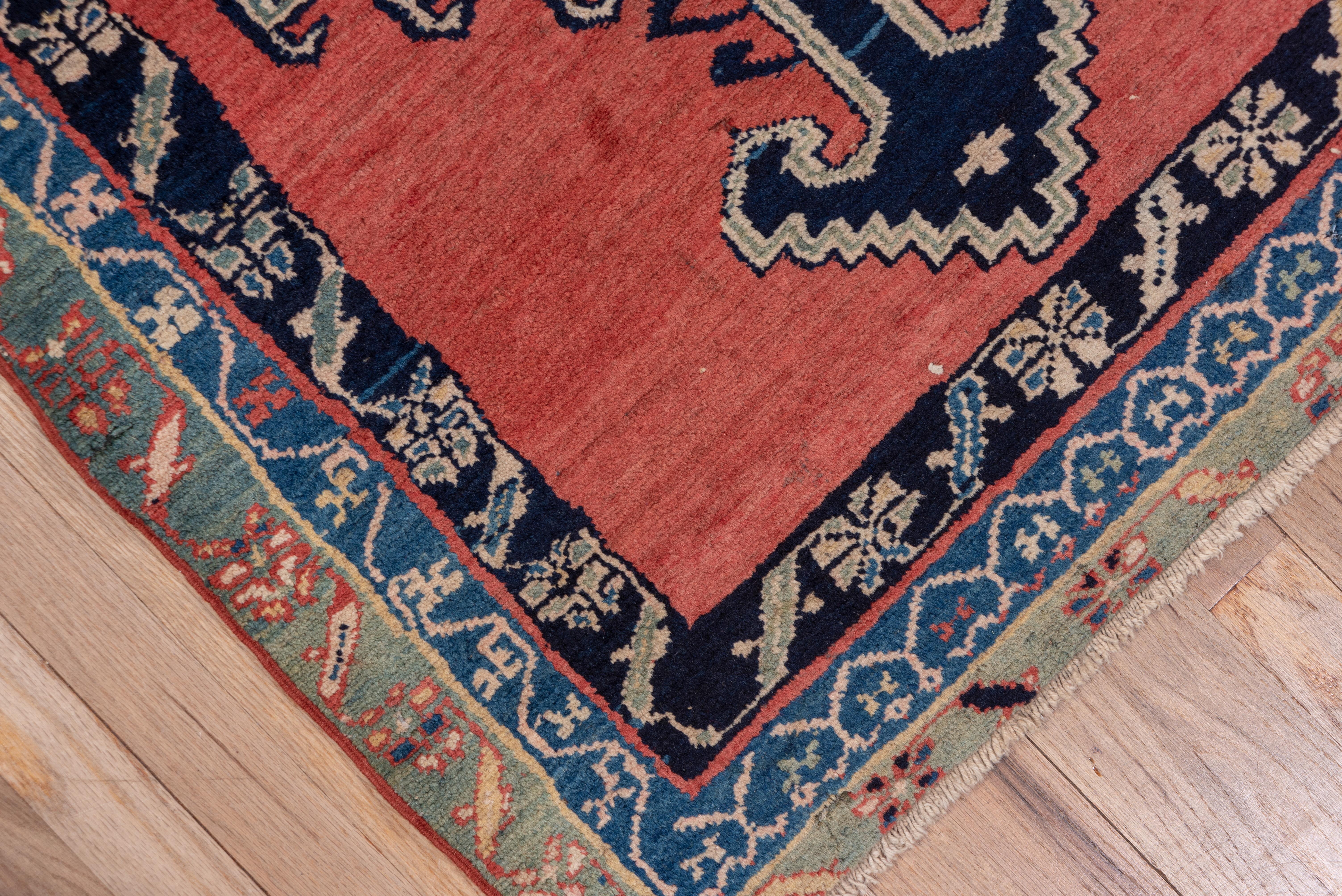 Bright Antique Persian Malayer Runner, Red Field, Triple Colorful Border For Sale 2