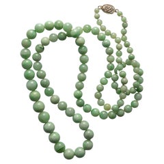 Bright Apple Green Jadeite Jade Necklace Certified Untreated