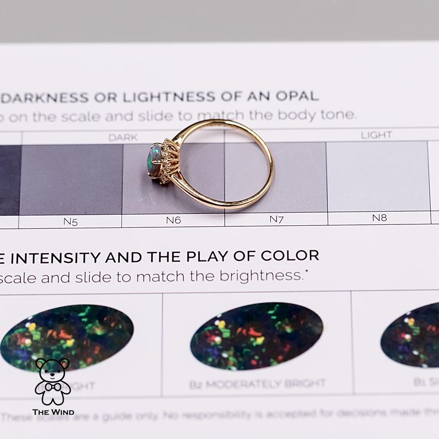 Bright Australian Black Opal Diamond Halo Engagement Ring 18K Yellow Gold.


Free Domestic USPS First Class Shipping! Free Gift Bag or Box with every order!

Opal—the queen of gemstones, is one of the most beautiful gemstones in the world. Every