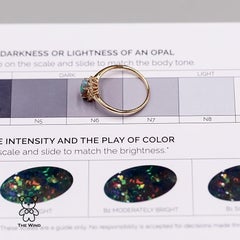 Bright Australian Black Opal Diamond Halo Engagement Ring 18K Yellow Gold