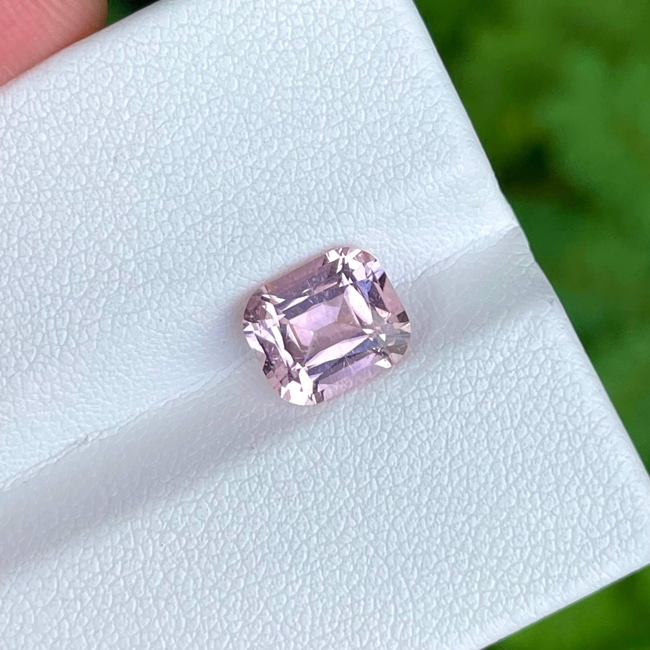 Gemstone Type Baby Pink Tourmaline
Weight 3.65 carats
Dimensions 8.8 x 7.5 x 5.4 mm
Clarity SI (Slightly Included)
Shape Cushion
Cut Step Cushion
Origin Nigeria
Treatment None




Behold the exquisite allure of this natural Baby Pink Tourmaline, a
