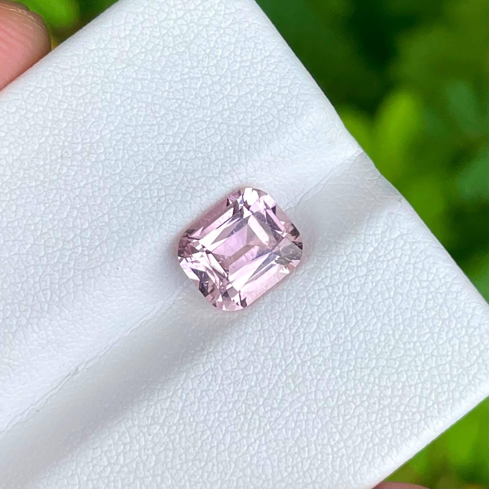 Bright Baby Pink Loose Tourmaline 3.65 Carats Step Cushion Cut Nigerian Gemstone In New Condition For Sale In Bangkok, TH
