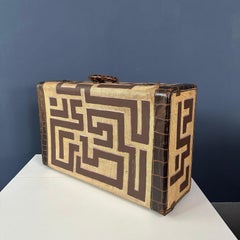 Bright Beige Suitcase with black pattern