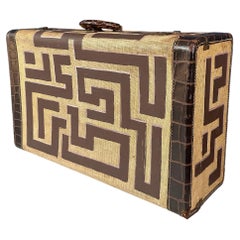 Bright Beige Suitcase with black pattern