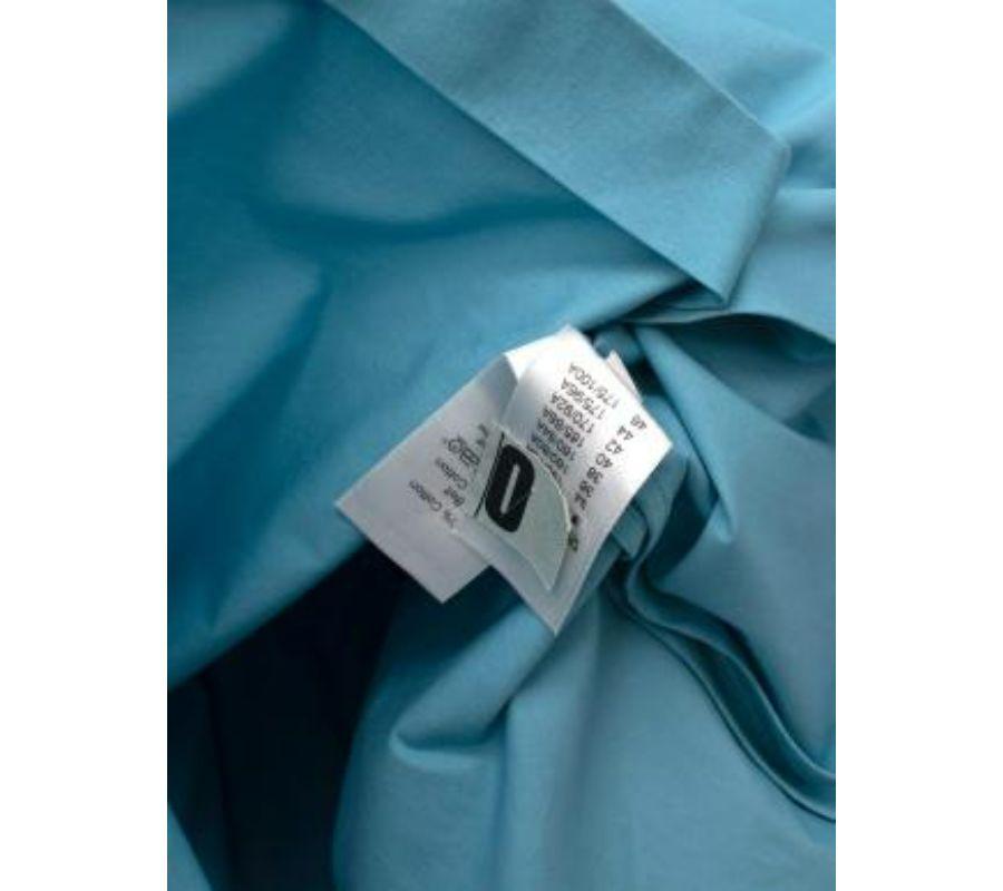 Bright Blue Belted Cotton Shirt For Sale 6
