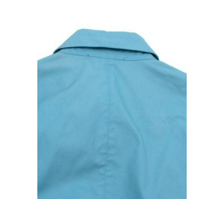 Bright Blue Belted Cotton Shirt For Sale 3