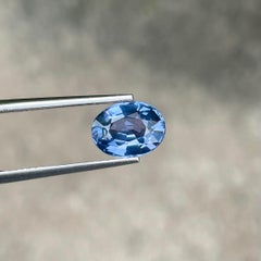 Bright Blue Burmese Loose Spinel 2.45 carats Step Oval Cut Natural Gemstone