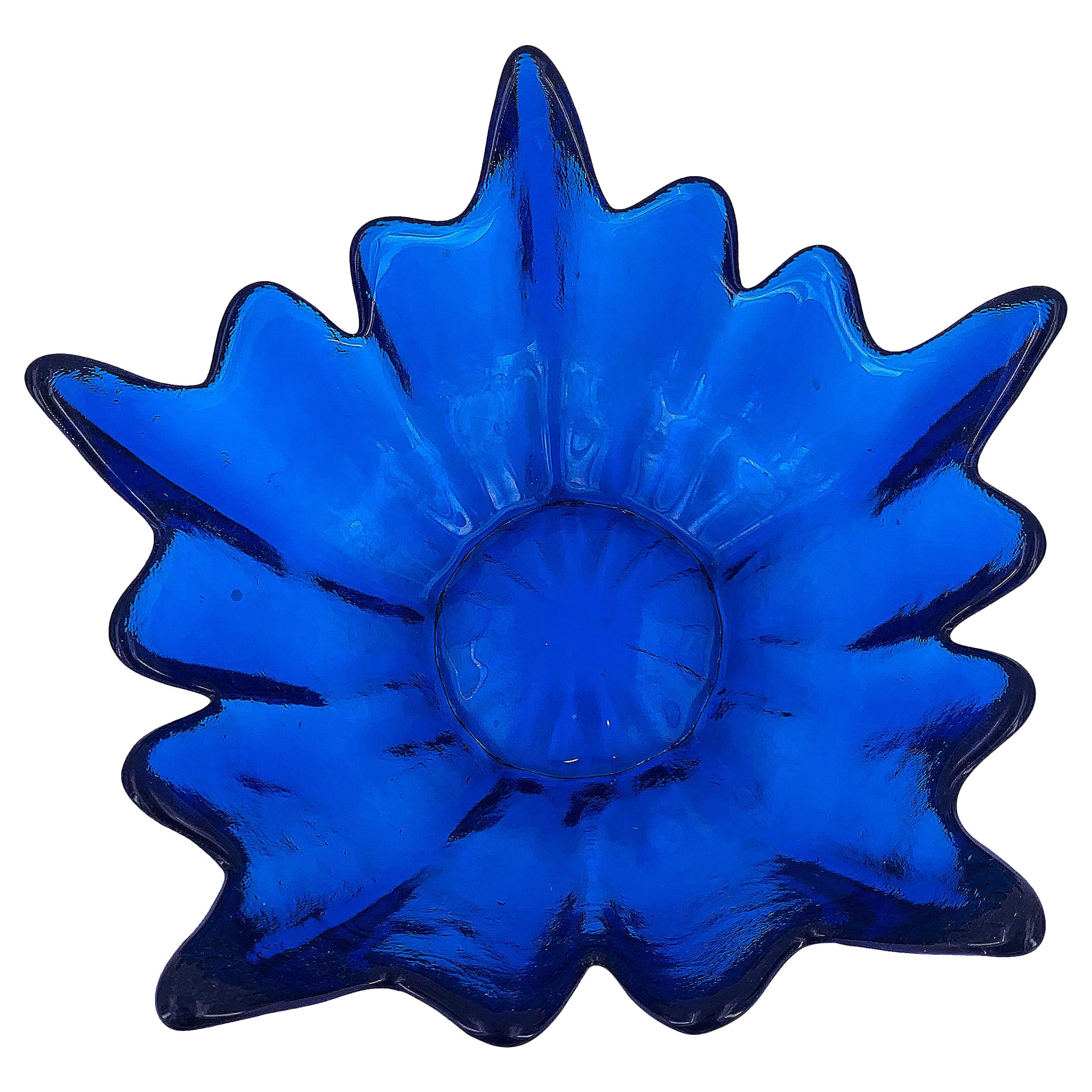 Bright Blue Glass Bowl For Sale