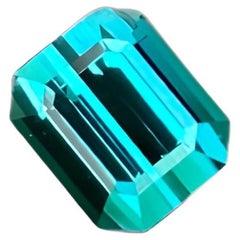 Bright Blue Tourmaline 1.45 carats Emerald Cut Natural Loose Afghani Gemstone