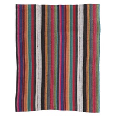 Tapis Kilim turc à rayures colorées des années 1980 avec style moderne
