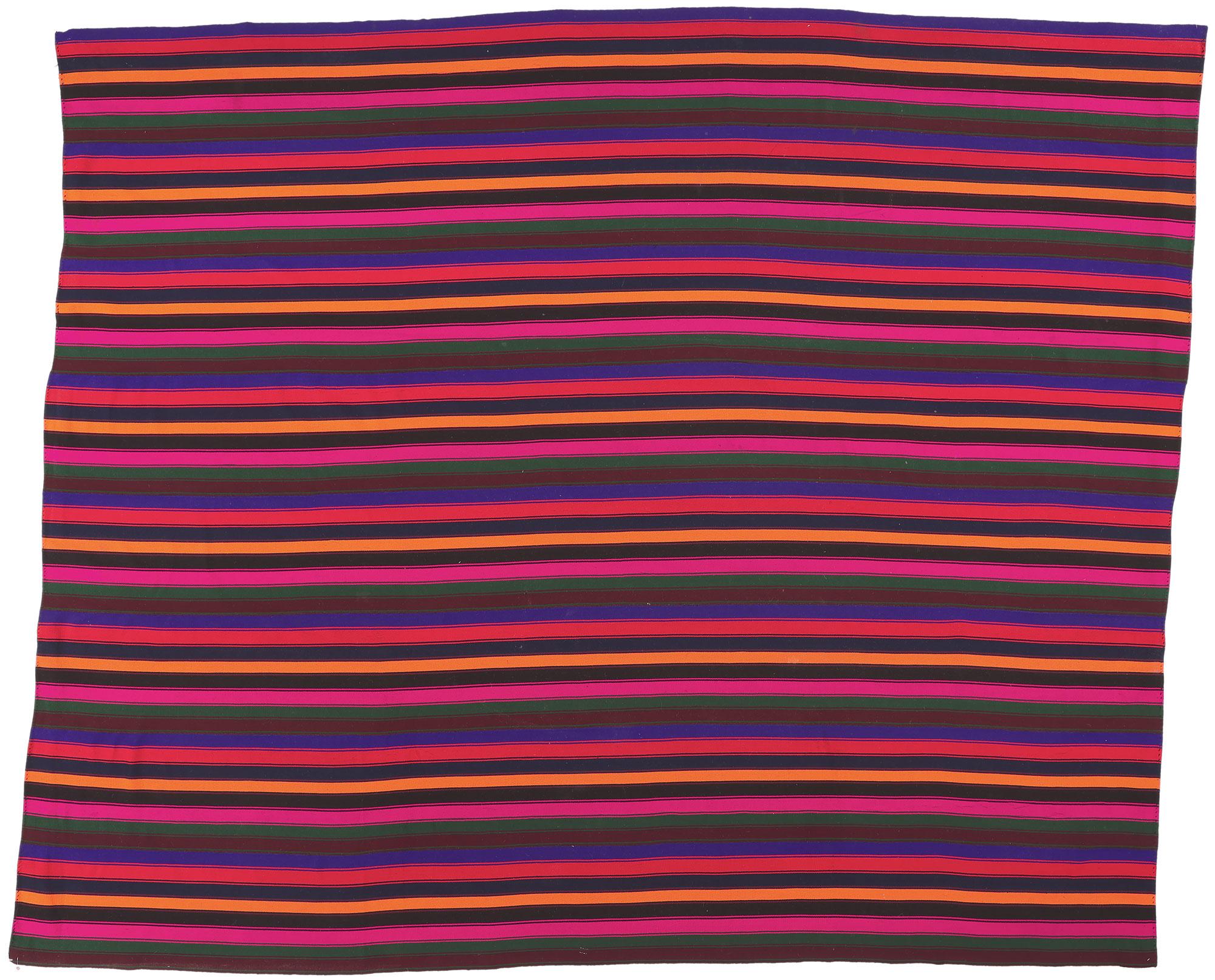 Bright Bold Vintage and Modern Handwoven Striped Kilim Rug For Sale 4